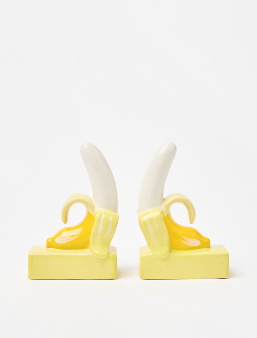 Banana Yellow Ceramic Book Ends