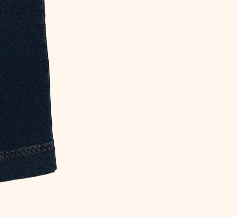 Dark Blue Denim Scalloped Pocket Cropped Wide Leg Jeans