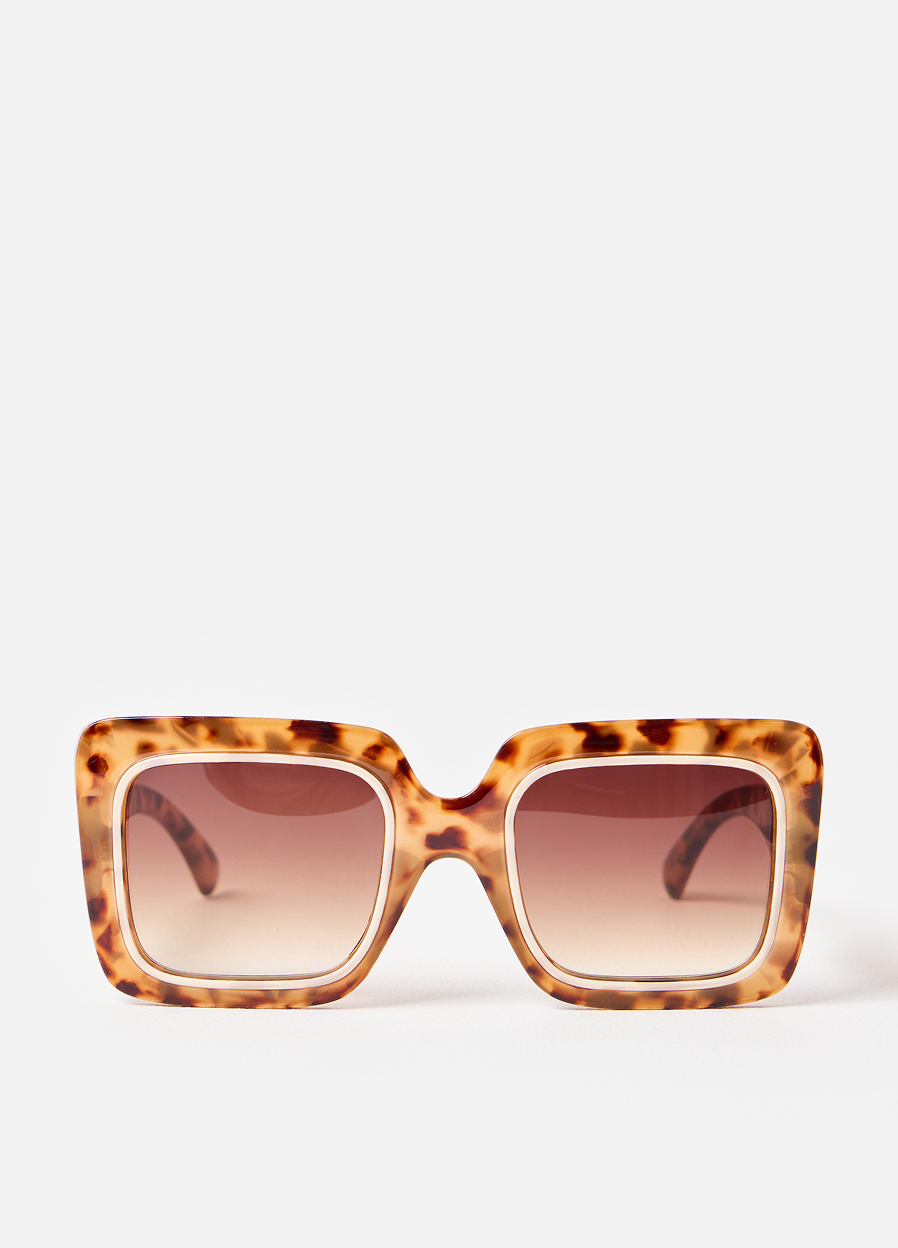 Brown Tort Oversized Square Sunglasses