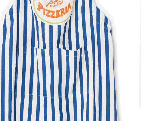 Blue & White Striped Pizza Club Apron