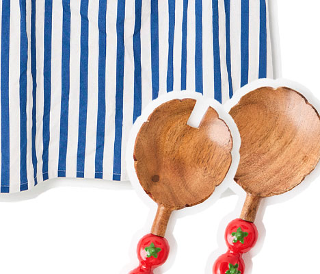 Tomato Handle Wooden Salad Servers