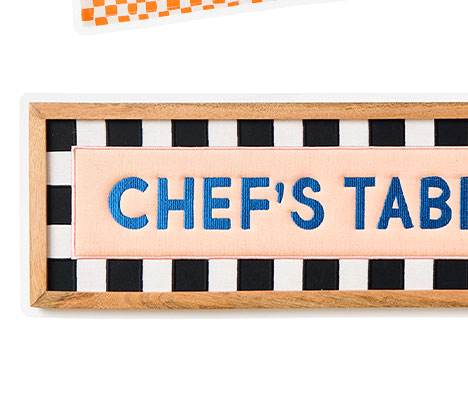 Chef's Table Embroidered Framed Wall Art
