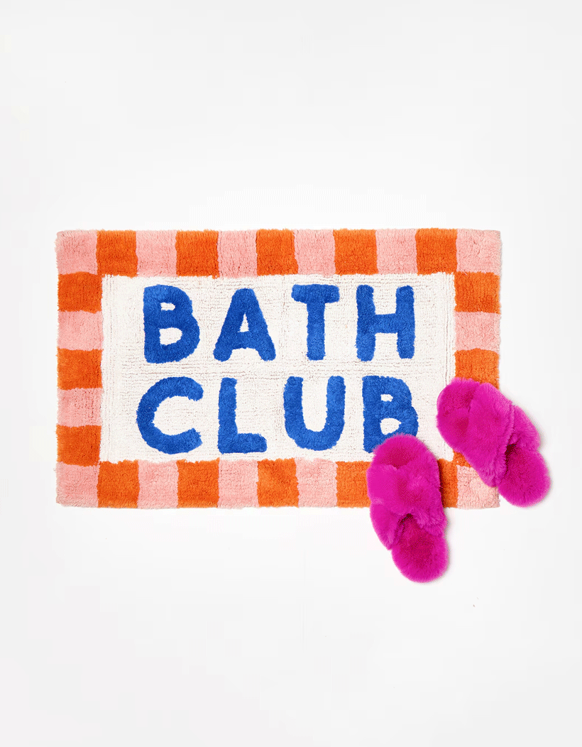 Orange Sun Round Bath Mat