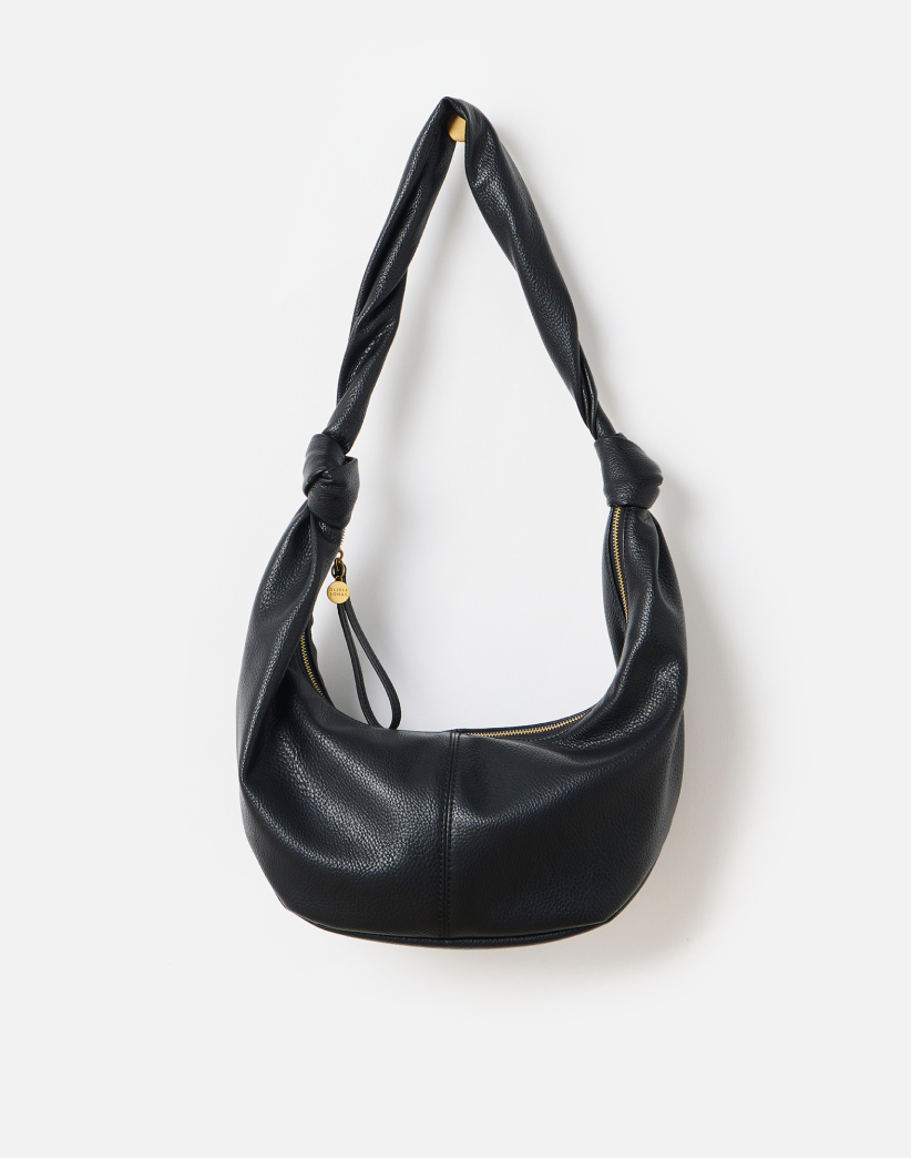 Callie Black Slouch Sling Shoulder Bag