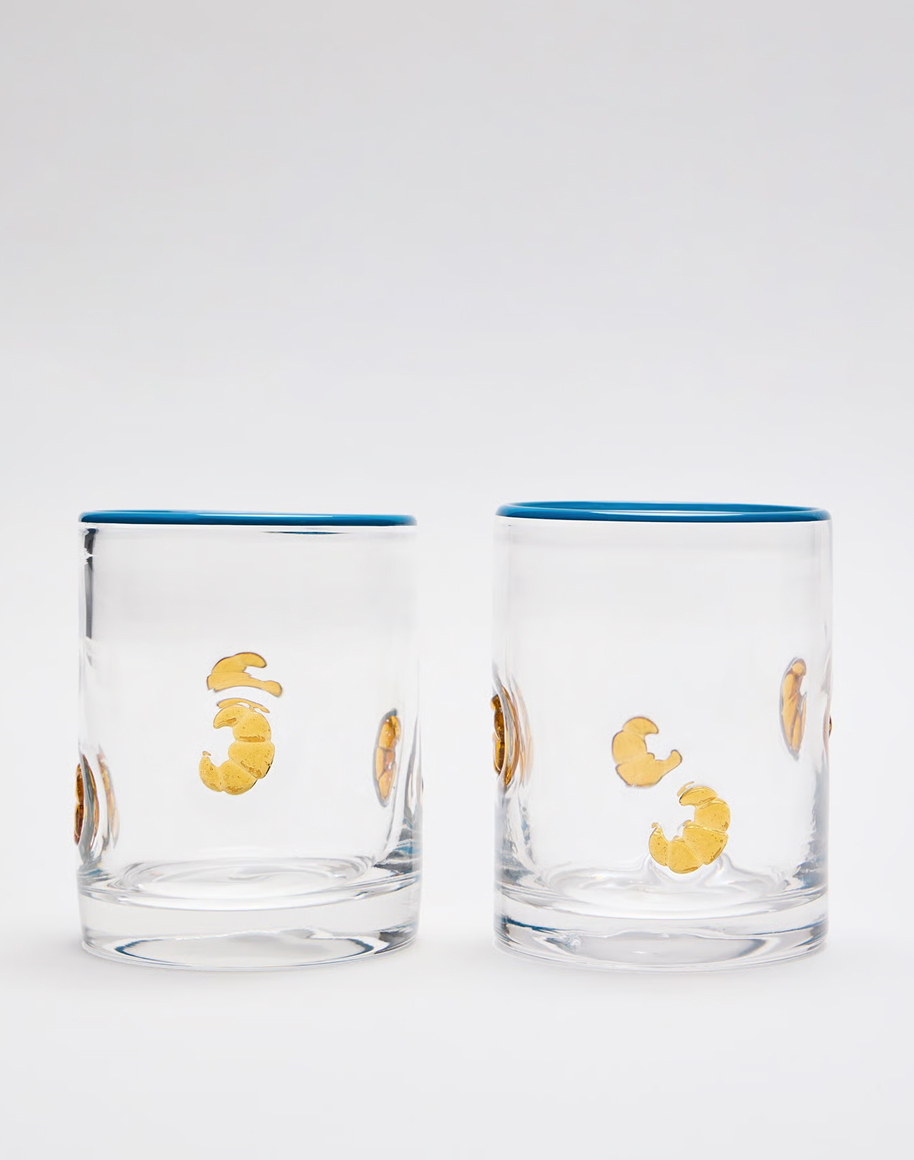 Croissant Glass Tumblers Set of Two
