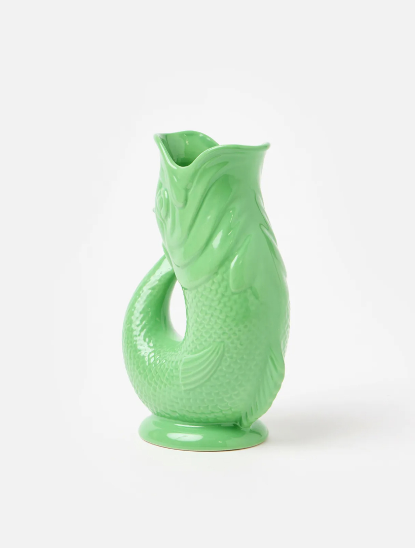 Green Ceramic Gluggle Jug Large