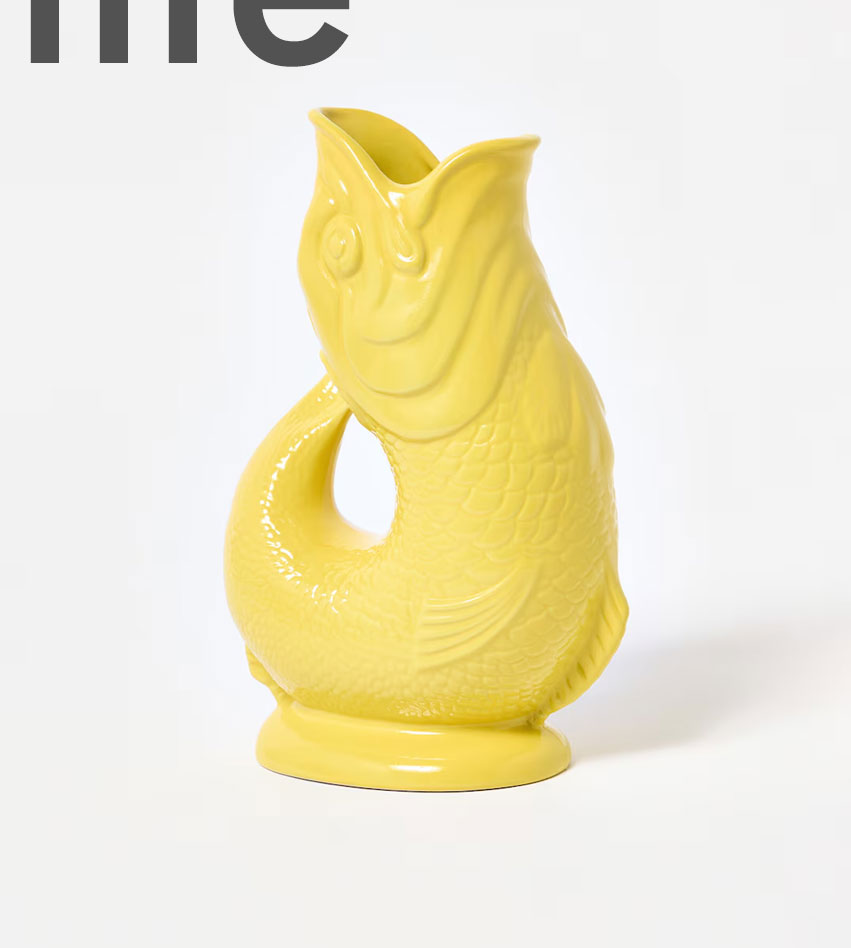 Yellow Ceramic Gluggle Jug Extra Large