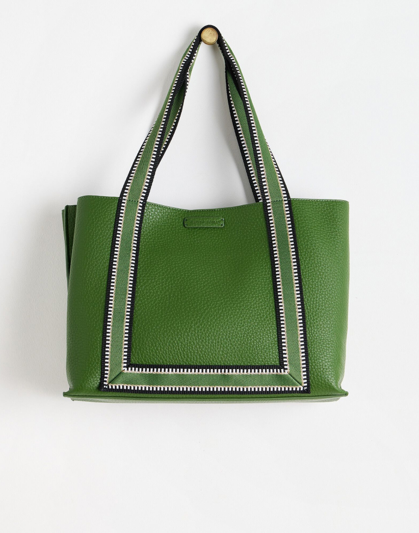 Emma Green Stripe Tote Bag