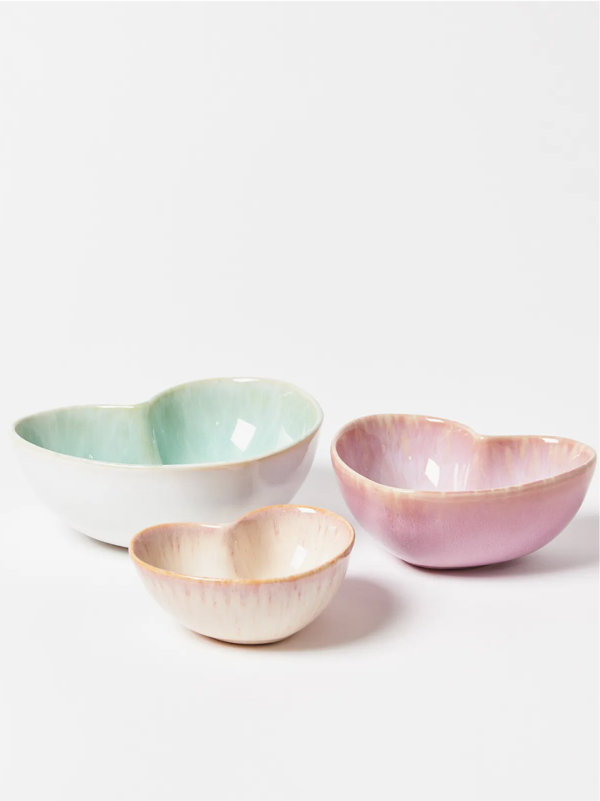 Amara Ceramic Heart Bowls Set of Three