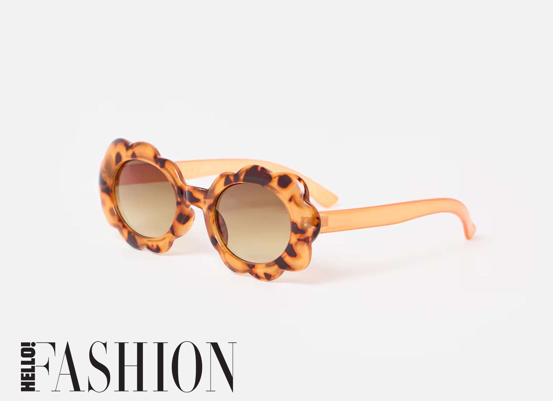 Amber Faux Tortoiseshell Flower Oval Sunglasses