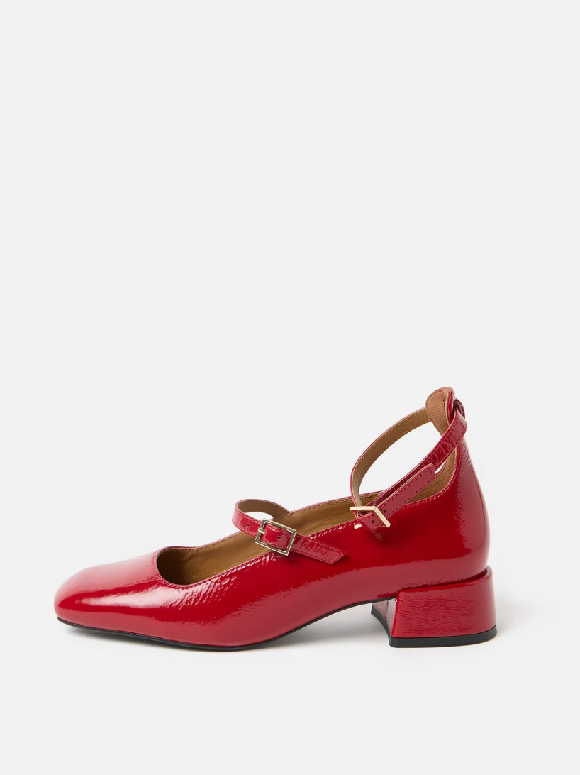 Mary Jane Red Patent Leather Heeled Shoes