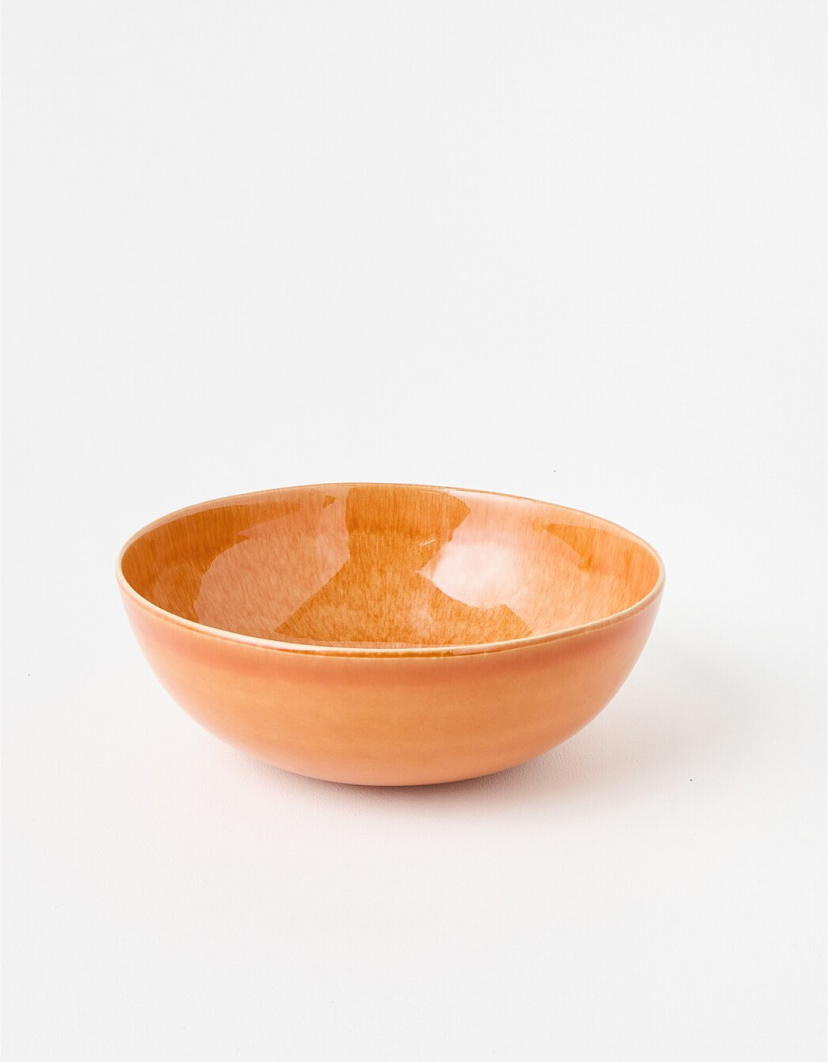Soleil Orange Reactive Glaze Serving Bowl