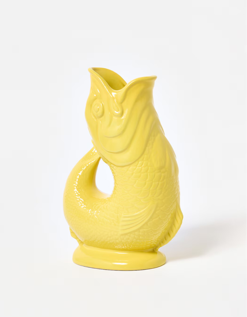Yellow Ceramic Gluggle Jug Extra Large