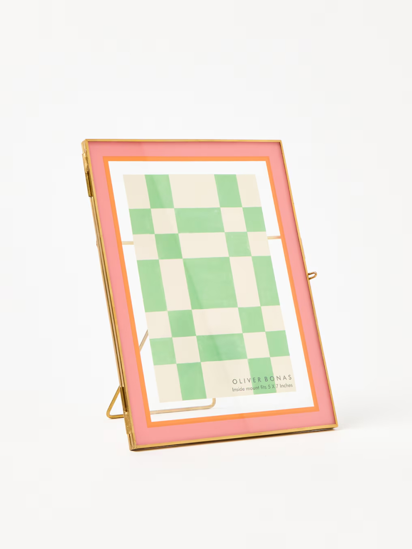 Colour Block Pink Standing Photo Frame 5x7''