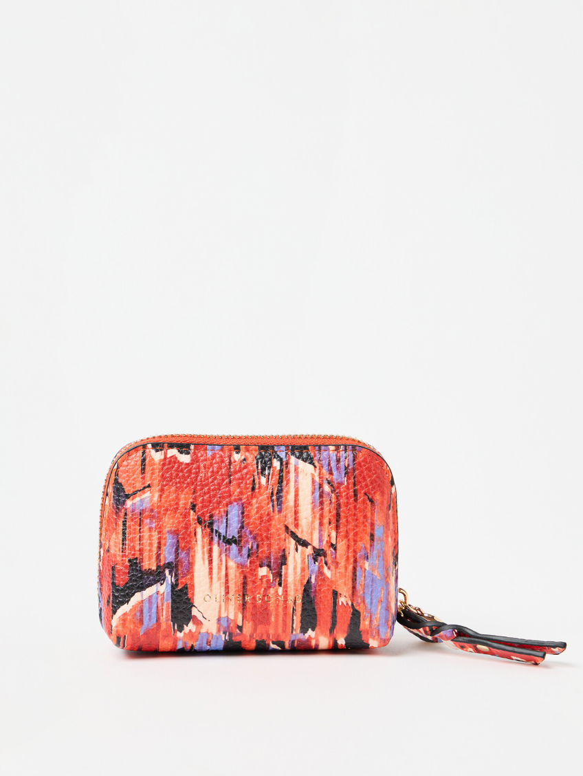 Holly Red Abstract Zipped Coin Purse