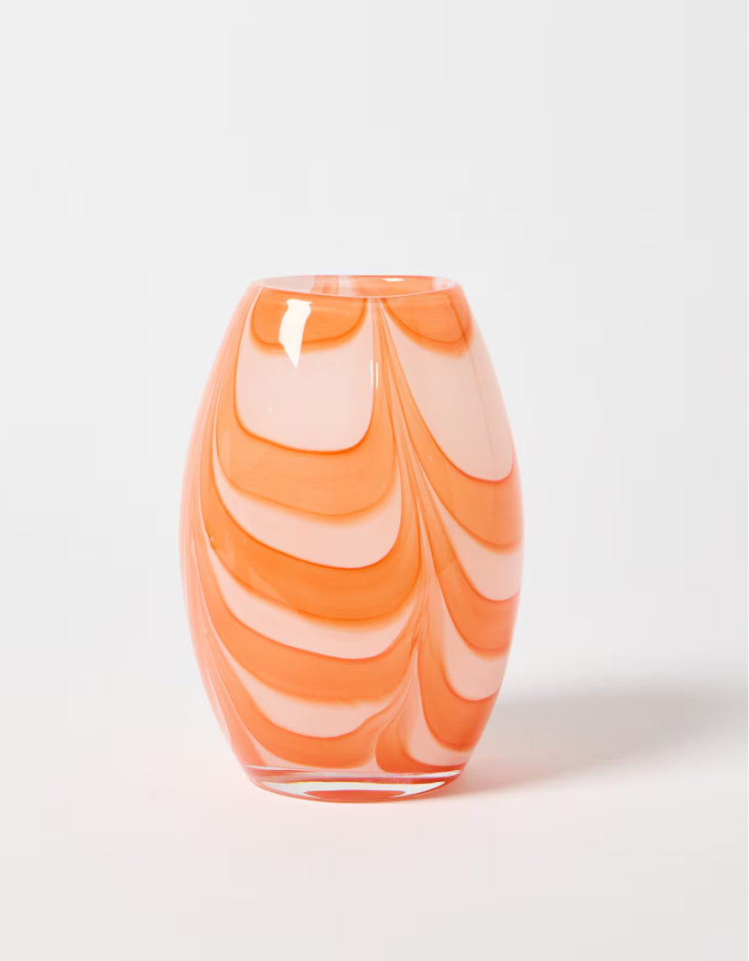 Andros Swirl Orange Glass Vase