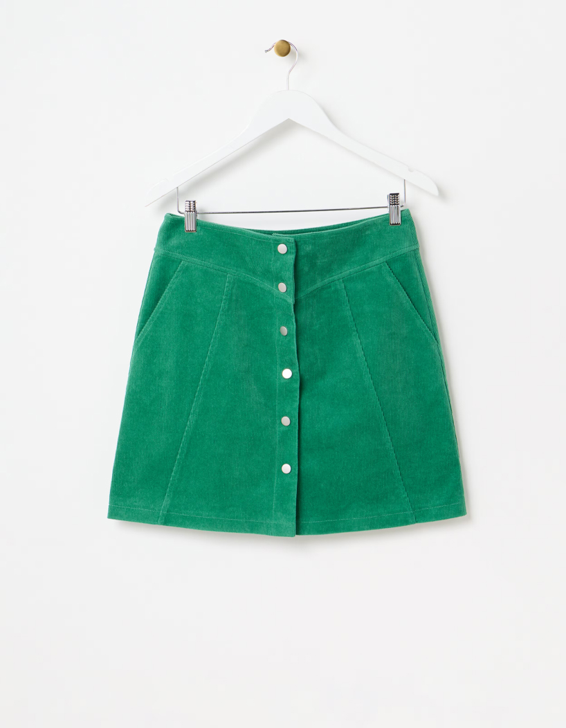 Green Corduroy Mini Skirt