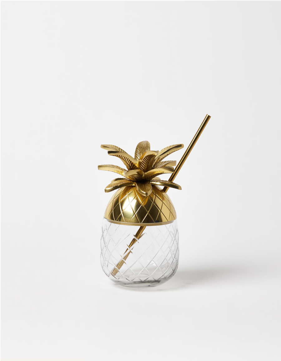 Pineapple Gold & Glass Cocktail Cup