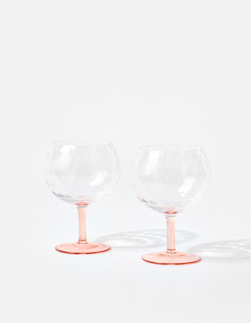 Rina Pink Gin Glasses Set of Two