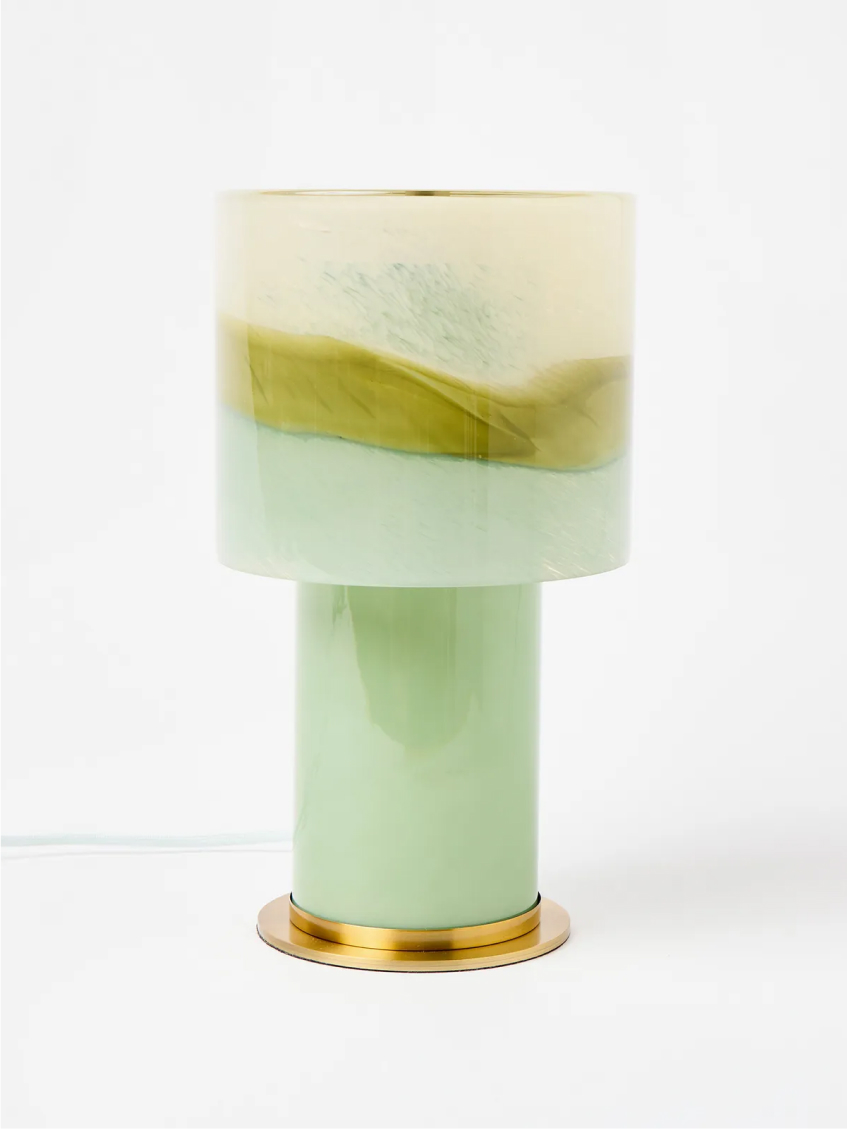 Avira Green Glass Desk & Table Lamp