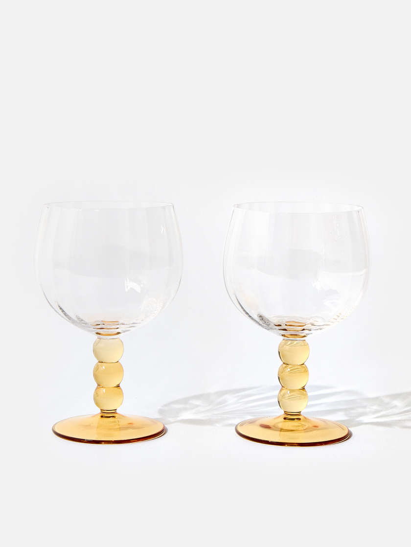 Bobbin Yellow Gin Glasses Set of Two