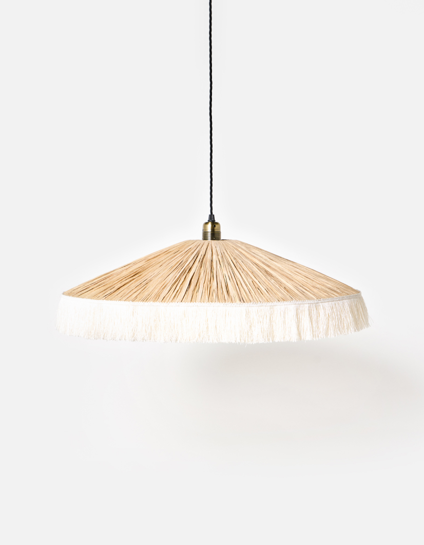 Celine Ecru Fringed Ceiling Lamp Shade Small
