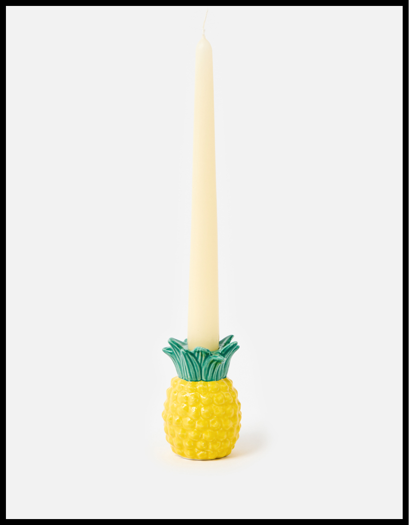 Pineapple Yellow Ceramic Candle Holder