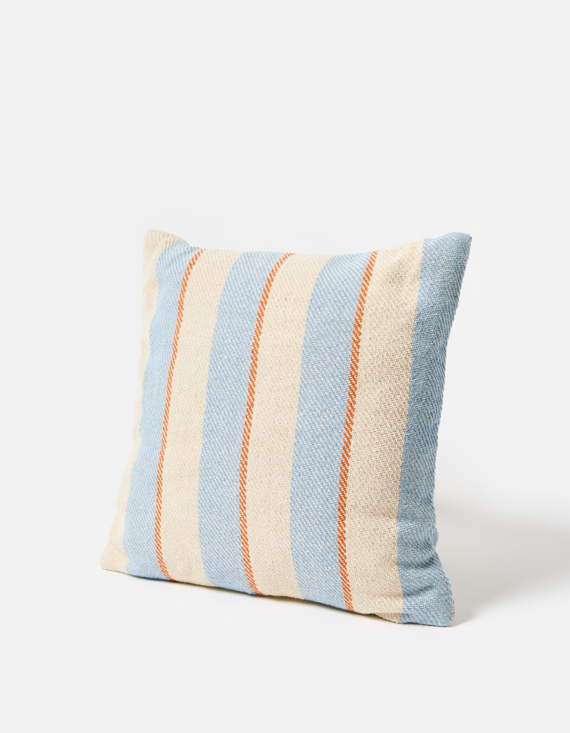 Blue & White Woven Stripe Cushion Cover 45x45cm