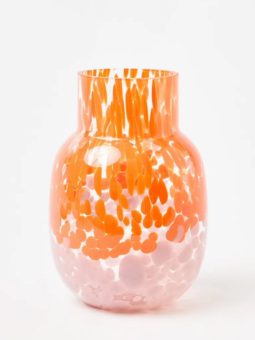 Cilo Orange Speckle Glass Vase