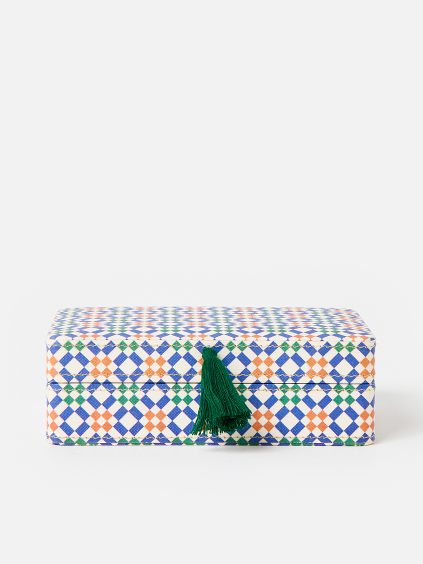 Geometric Green Paper Jewellery Box Large