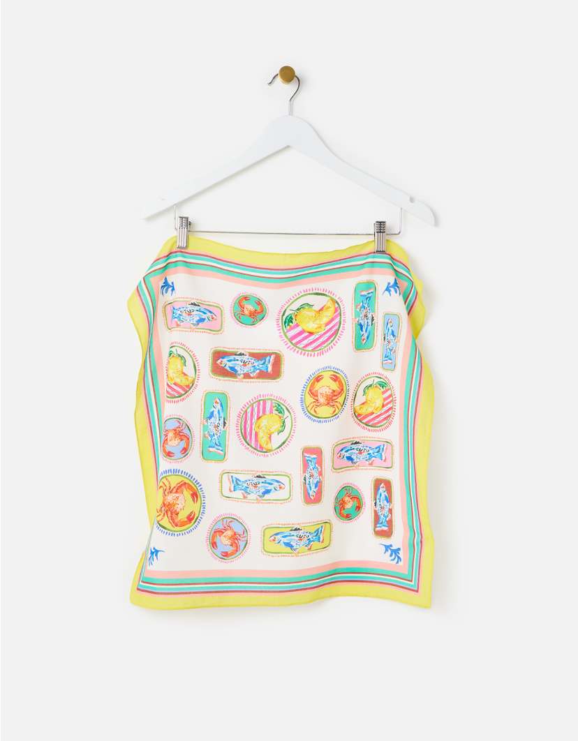 Bright Summer Stamps Print Square Scarf