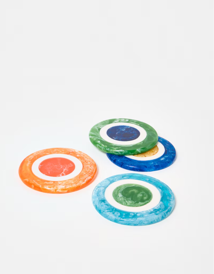 Resin Marbled Coasters Set of Four