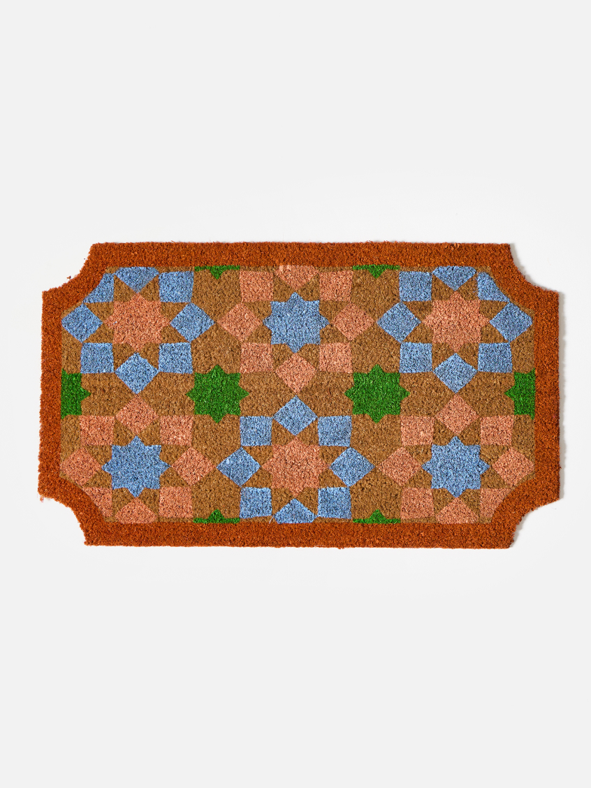 Geometric Star Print Tile Doormat