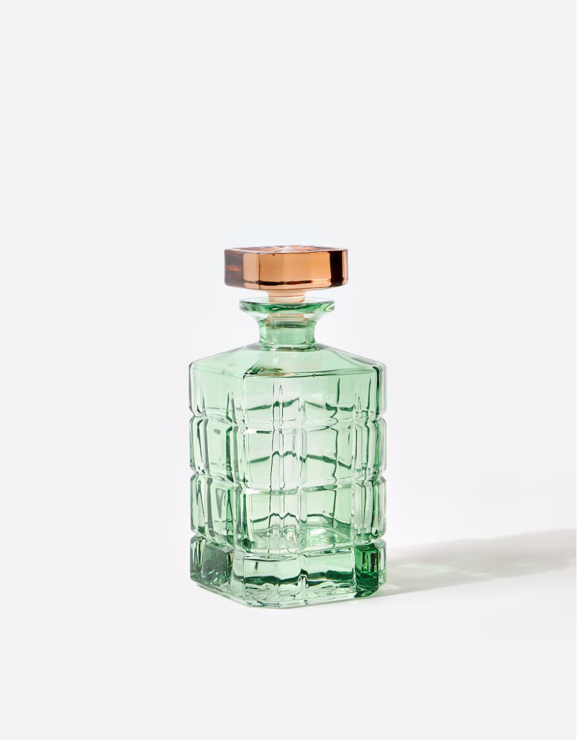 Jewel Green Glass Decanter