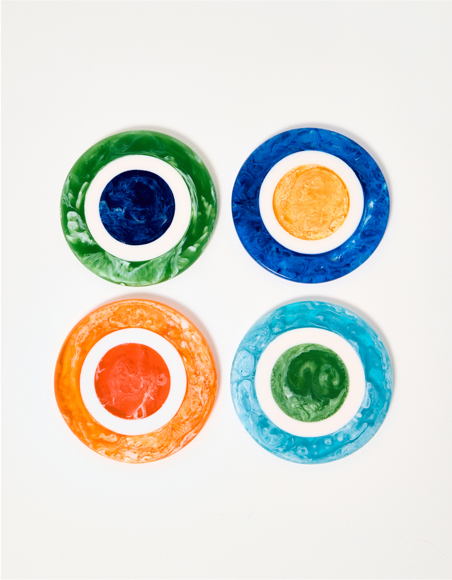 Resin Marbled Coasters Set of Four