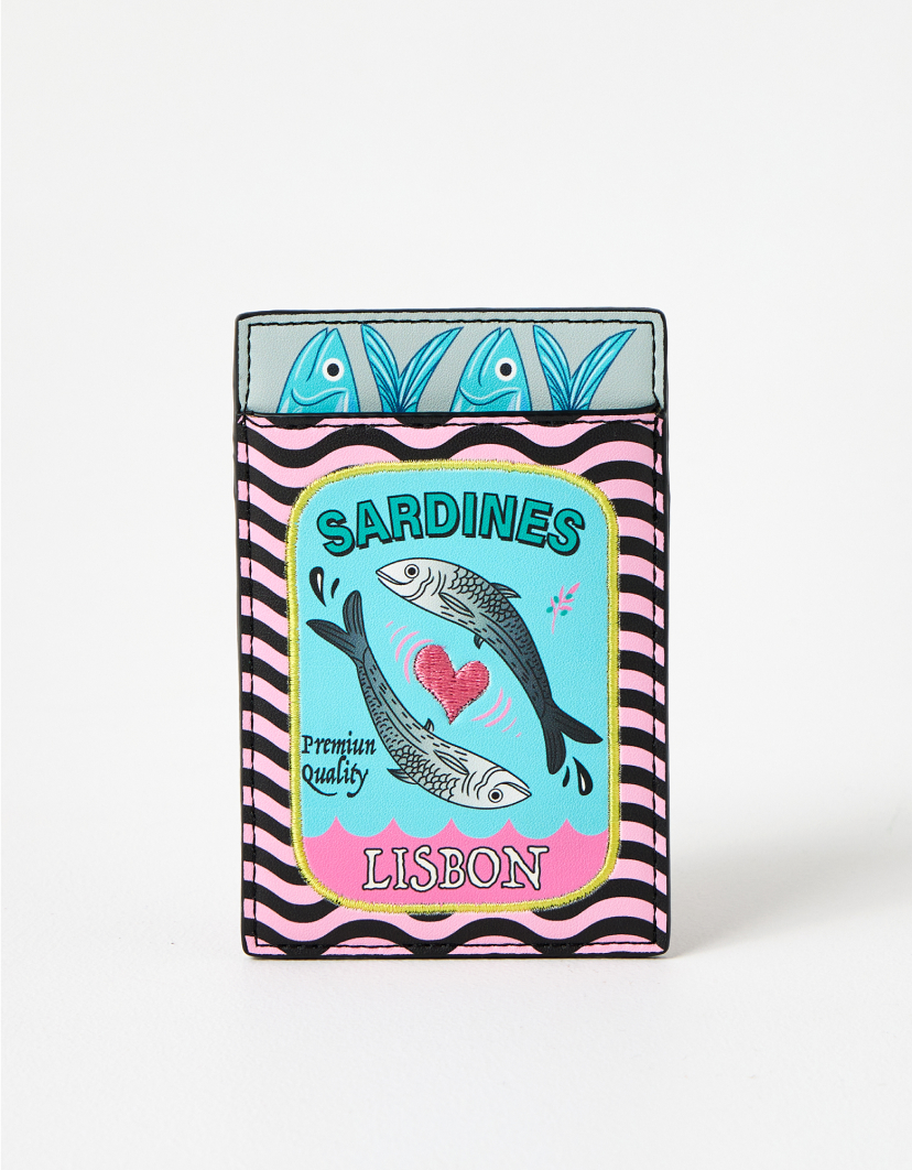 Black & Pink Sardines Graphic Card Holder