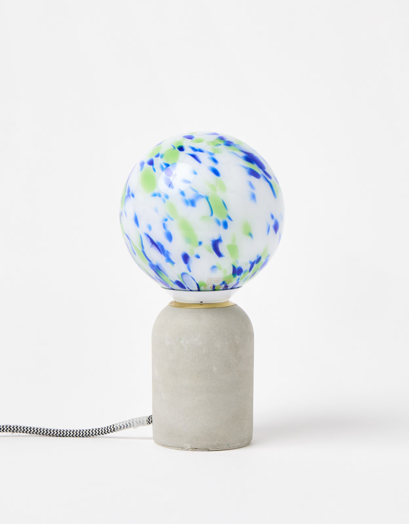 Blue & Green Confetti Glass Light Bulb