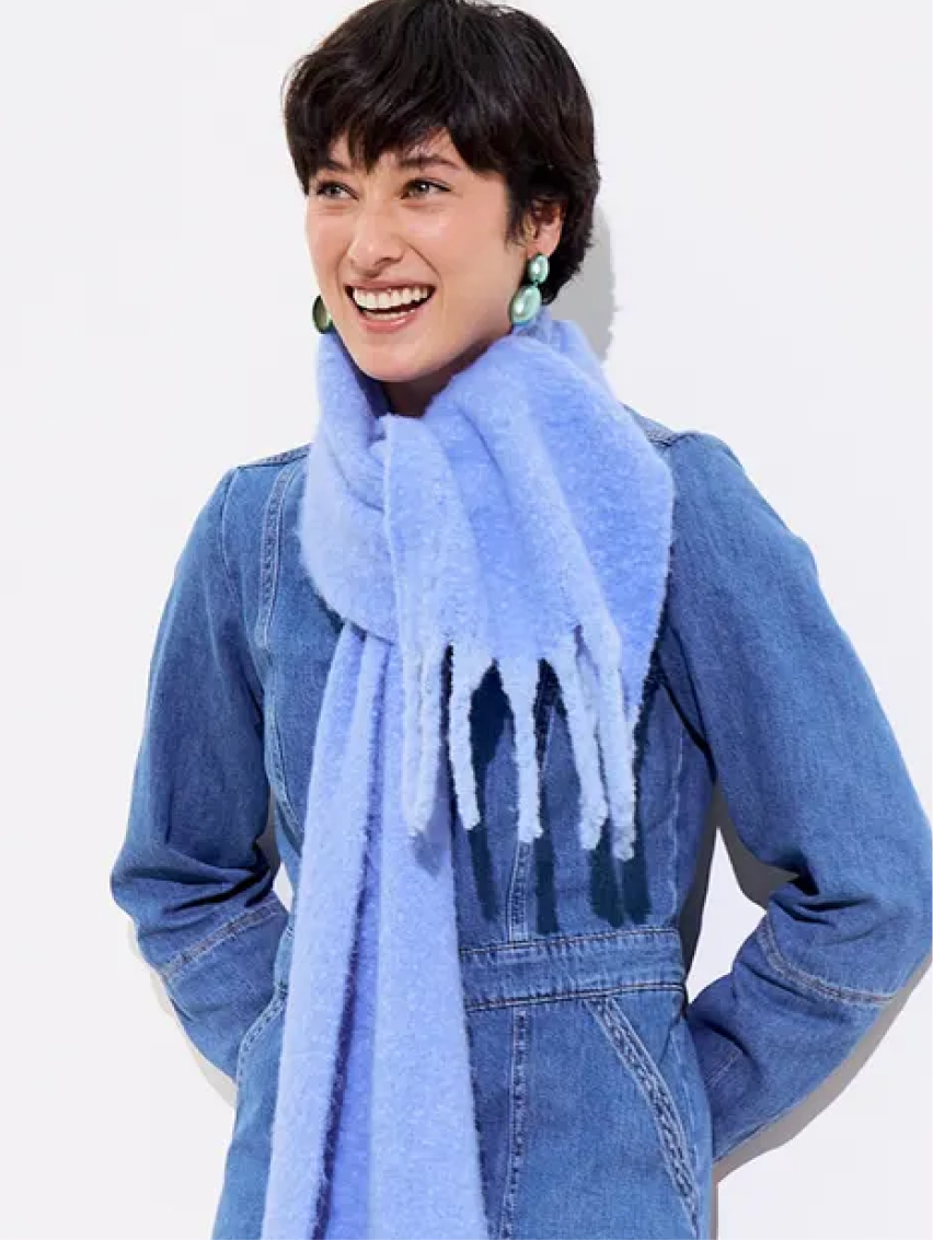 Blue Heavyweight Speckled Chunky Scarf