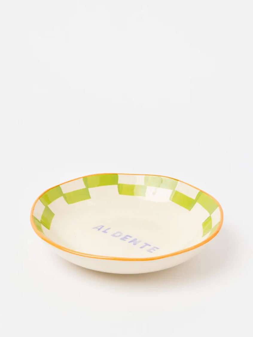 Al Dente Chequerboard Ceramic Pasta Bowl