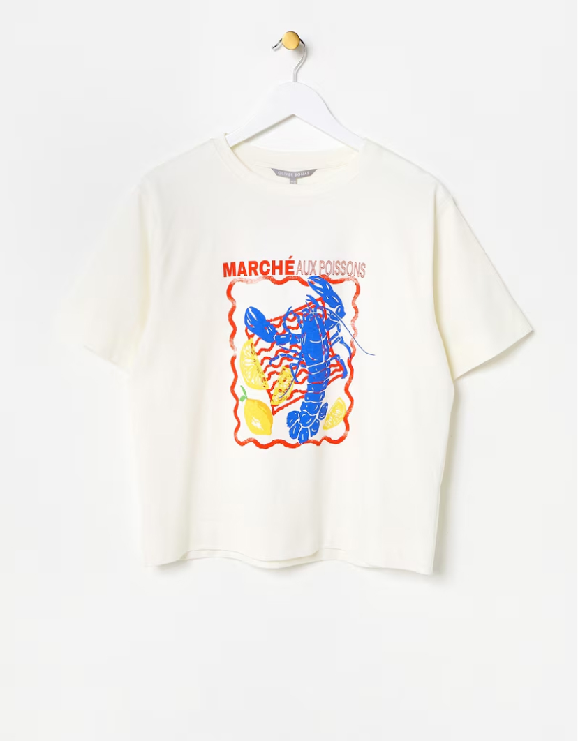 White Lobster Graphic T-shirt