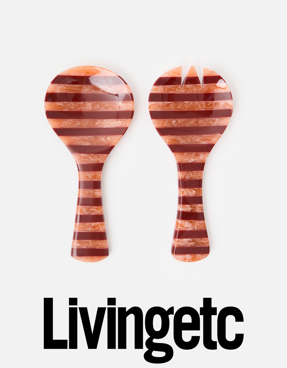 Stripe Resin Salad Servers