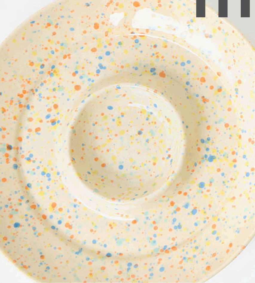 Tami Splatter Ceramic Chip & Dip Platter