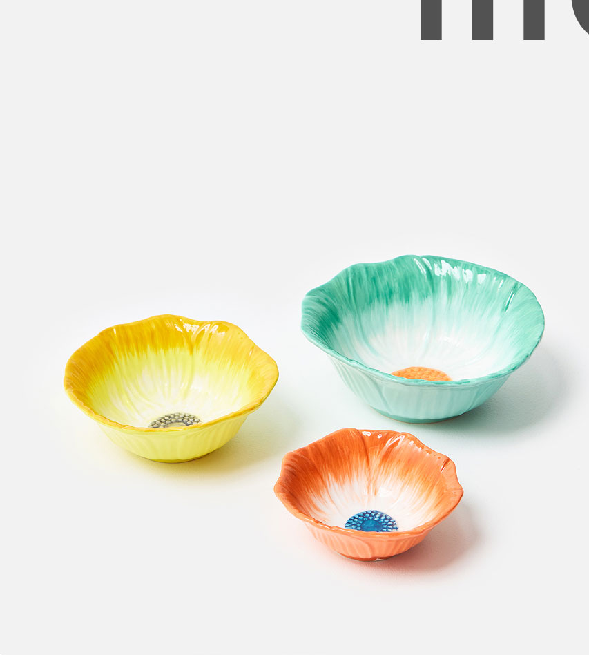 Nesting Flower Bowls Set of Three