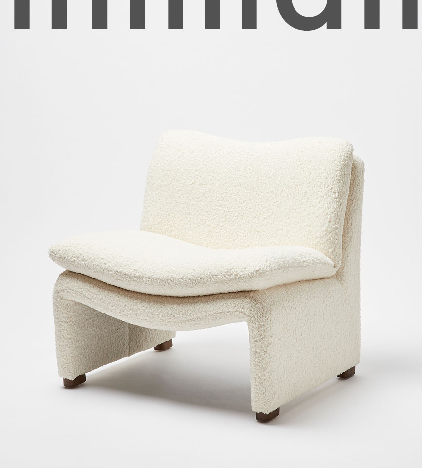 Maya White Faux Sheepskin Boucle Accent Chair