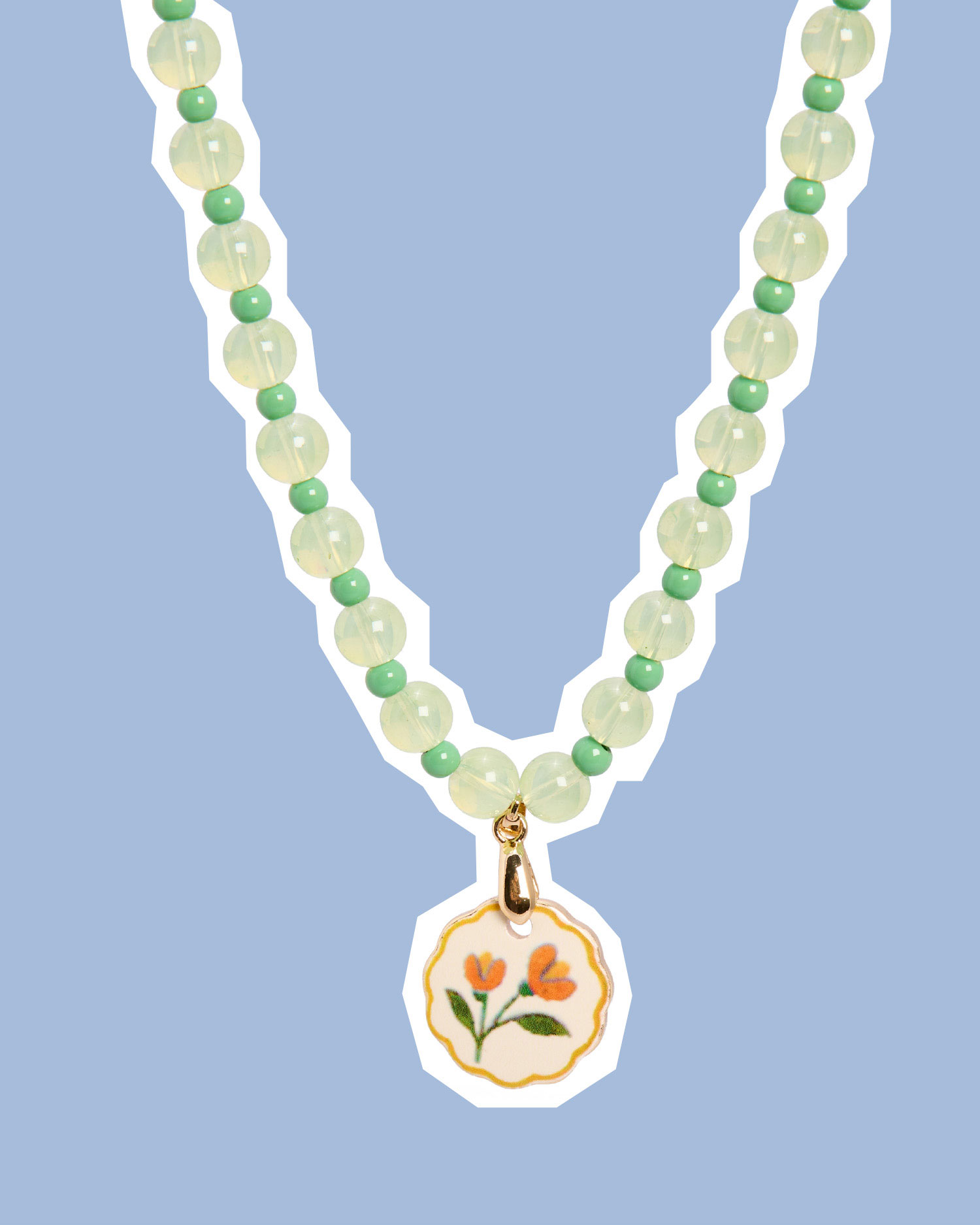 Jocelyn Flower Pendant Beaded Necklace