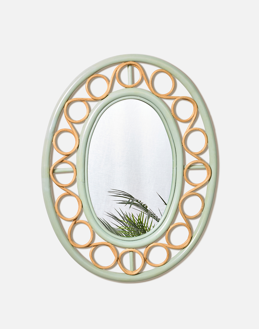 Vero Green Oval Loop Wall Mirror