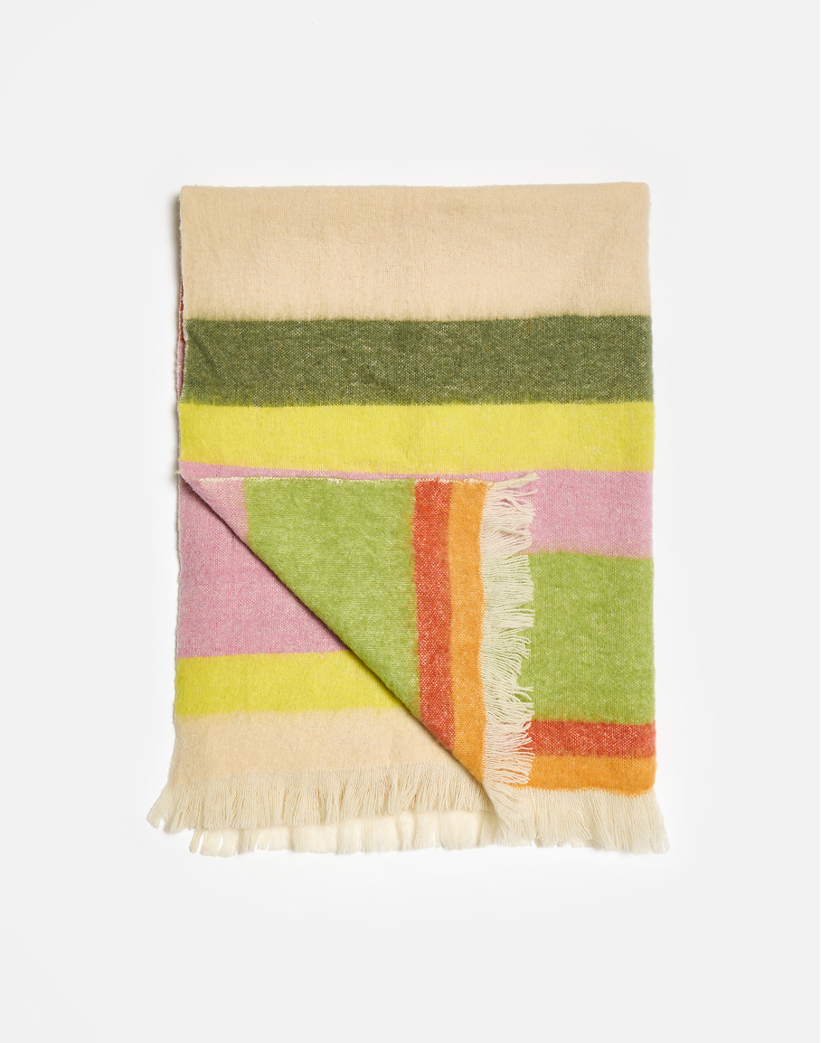 Multicoloured Striped Cosy Throw