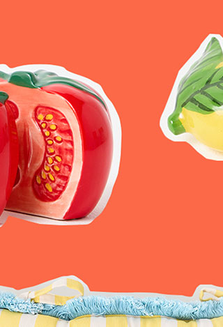 Tomato Ceramic Salt & Pepper Shakers