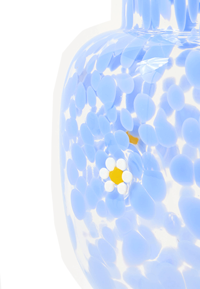 Daisy Blue Spot Vase