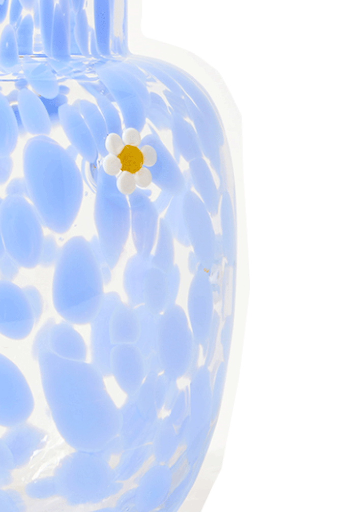 Daisy Blue Spot Vase